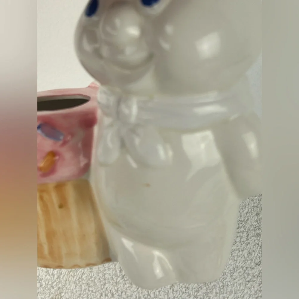 VTG '1992' Utensil Jar - Pillsbury Doughboy FUNFETTI Pink Cupcake